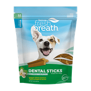 Angle View: TropiClean Fresh Breath Dental Sticks for Small Dogs (5-25 Pounds), 12ct, 8oz - Made in USA - Removes Plaque & Tartar