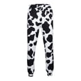 thumbnail image 2 of XIAONU Cow Spot Print Pants for Men Jogger Cut Side Pockets Daily Wear Trousers, 2 of 7