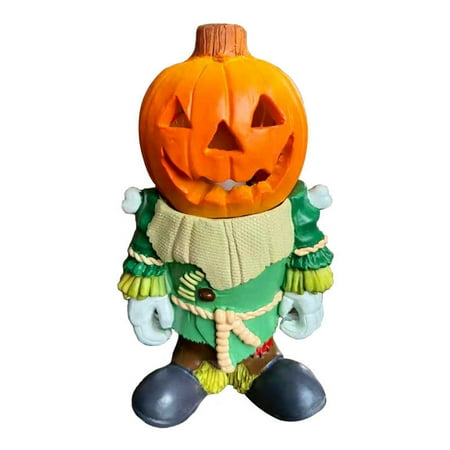 

Resin Pumpkin Knight Halloween Decoration Light Garden Decor Lantern Tabletop Night Light Lamp for Kids Bedroom Porch Decor