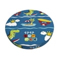 thumbnail image 1 of Disketp Dinosaur on the Beach Vacation Funda Redonda para Taburete, Funda de Cojín para Silla de Bar Suave y Elástica-12 inch, 1 of 7