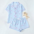 thumbnail image 2 of FASHOFT Cute Pj Bow Pajamas Sets for Women 2 Piece Button Up Short Sleeve Nightwear Soft Lounge Valentines Sleepwear Sky Blue L, 2 of 3