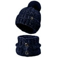 thumbnail image 4 of Adult Warm Hat Bib Two Piece Set Knitted Woolen Ear Protector for Outdoor Riding Winter Accessories, 4 of 4