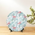 thumbnail image 6 of Daiia Tropical Flamingo Printed Pattern Ceramic Plate Dinner Plates Bone China Decorative Plates with Display Stand Art Ceramic Ornaments for Wall Hanging Decoration-7in, 6 of 6