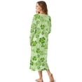 thumbnail image 2 of Xoenoiee Green Shamrock Music Note Print Womens Nightgown Long Sleeve Full Length Night Dress Sleepwear St. Patrick's Day Soft Pajama Dress Button Down Mumu Dresses Plus Size, Size 3XL, 2 of 7
