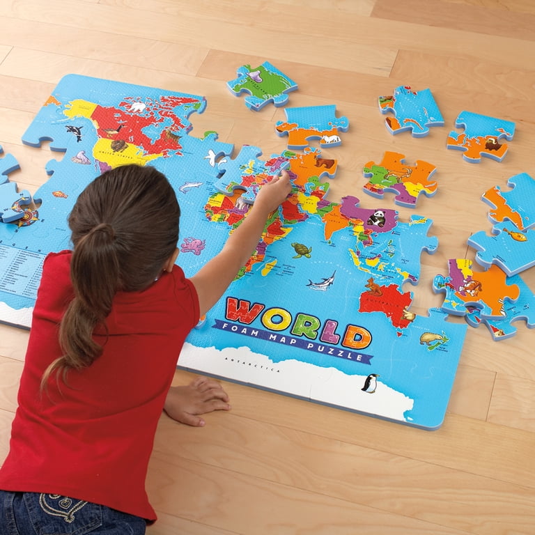Learning Resources, World Foam Map Puzzle, 54 Extra-Soft Pieces, 3