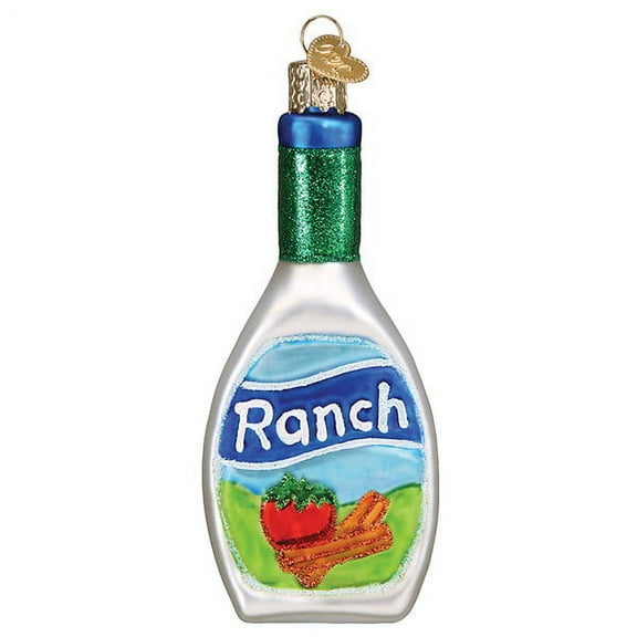 Bottle of Ranch Dressing Christmas Holiday Ornament Glass