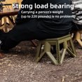 thumbnail image 6 of Outdoor Folding Stool, Plastic, 11.4x7.9x9.4in, 220lb Capacity, Green/Khaki, Portable for Camping Fishing, Non-Slip, 6 of 6