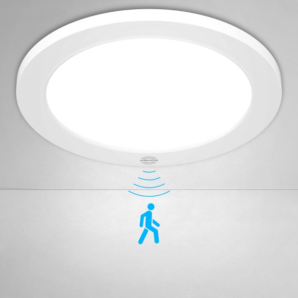 Lámparas para Entrada 22.5cm 3000K/4000K/6500K Lámpara de Techo LED Detección de movimiento, Redonda Plafon Modernas para Cocina/Pasillo/Armario/Baño/Sala T