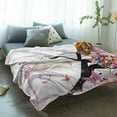 thumbnail image 2 of Super Cozy Plush Bed Blankets 60"x80" Oversize Butterflies TV Blanket, Girl with Floral Dress Fairy Angel Wings Lightweight Fleece Flannel Blankets for Living Room Bedroom Sofa Couch Travel Camping, 2 of 6