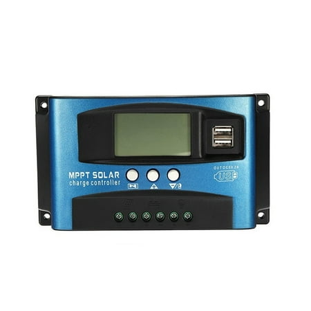

MPPT Solar Controller Dual USB LCD Display 12V 24V Auto Solar Cell Panel Charger Regulator with Load(30A)