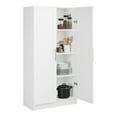 thumbnail image 3 of Prepac Elite Accent Cabinet with Panel Doors, White Storage Cabinet, Bathroom Cabinet, Pantry Cabinet with 3 Shelves 16.75" D x 32" W x 65" H, WSCR-1001-1, 3 of 15