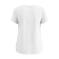 thumbnail image 7 of hoksml Women's Cotton Linen Peplum Blouse, Round Neck Short Sleeve Loose Fit Casual Summer Daily Wear Shirt, 7 of 7