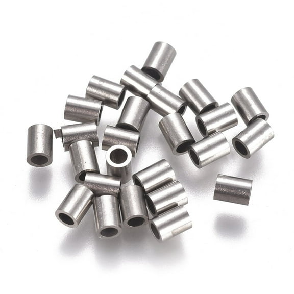 Non-304 Stainless Steel Tube Beads Stainless Steel Color 4x3mm Hole: 2mm