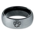 thumbnail image 2 of Tungsten Bear Paw Claws Band Ring 8mm Men Women Comfort Fit Black Dome Brushed Gray Polished, 2 of 4