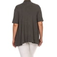 thumbnail image 4 of Women's Plus Size Short Sleeves Draped Open Front Solid Cardigan, 4 of 6