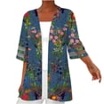 thumbnail image 2 of Nouveaux Hauts pour Femmes 2023 Grande Taille Mode Col Rond Décontracté Manches Longues Chandail Imprimé Hauts Blouse Chemise à Manches Longues pour Femmes, 2 of 5