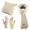 thumbnail image 4 of TINZ Foulard Tricotée d'Hiver et Cache-Oreilles Doublé Chaud avec Gants Texturés Doux Ensemble Foulard Femmes, 4 of 4