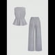 thumbnail image 3 of Conjunto de Dos Piezas de Verano para Mujer, con Estampado de Rayas, Sin Mangas, con Cordones, Camiseta Sin Mangas y Pantalones para Playa Negro M, 3 of 10