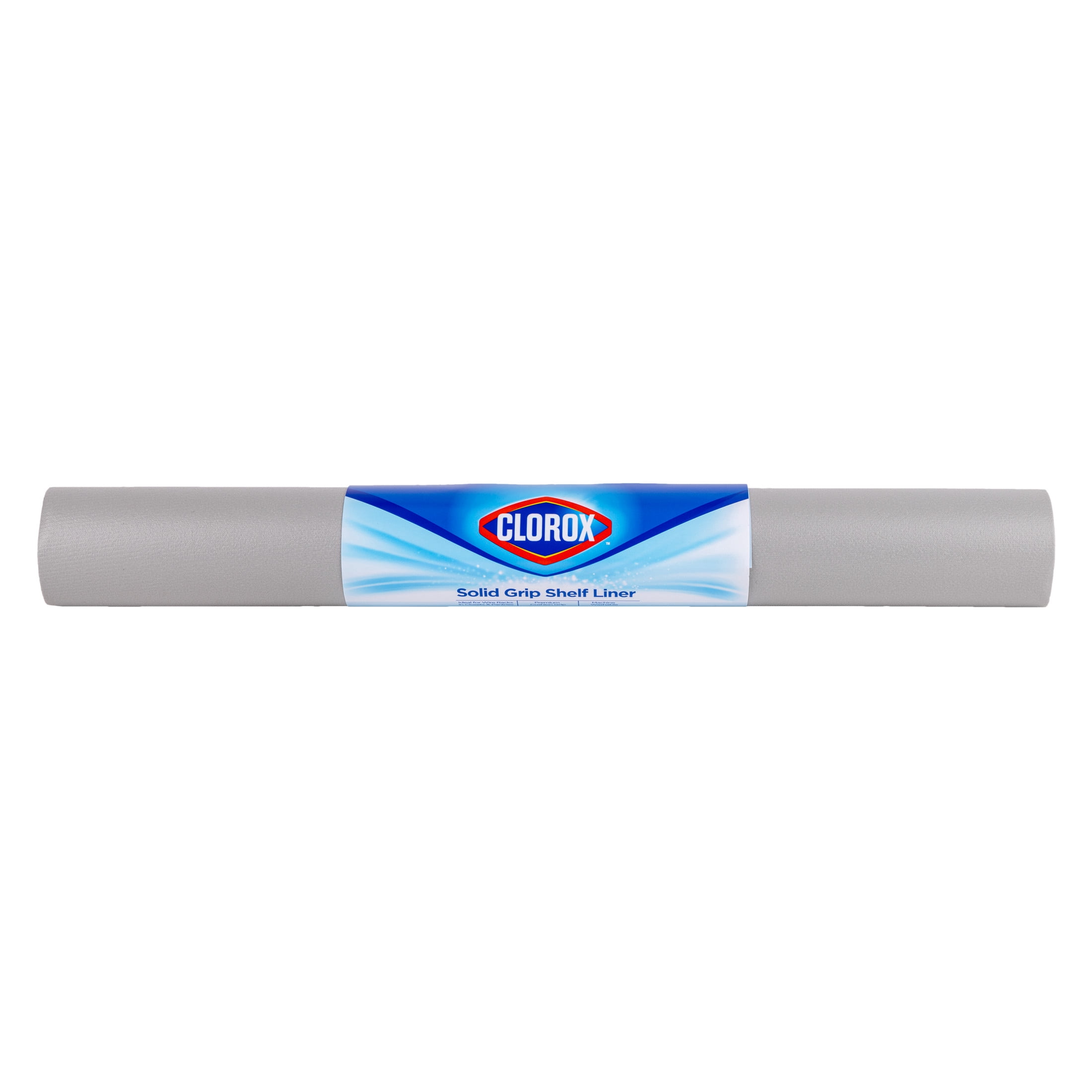 (2 pack) Solid Grip Shelf Liner with Clorox, Grey, 20 in. x 6 ft. Roll