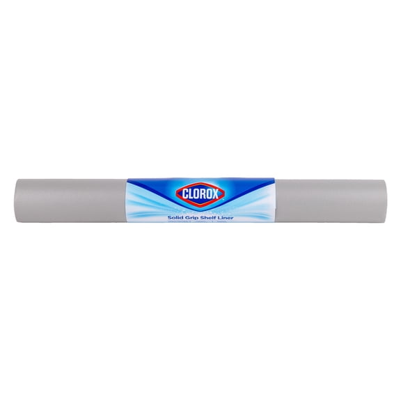 Solid Grip Shelf Liner with Clorox, Grey, 20 in. x 6 ft. Roll