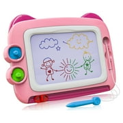 Toys for 2 3 Year Old Girls Magnetic Drawing Board,Christmas Gift Toys Age 2 3 4 Magna Doodle Board Erasable, Travel Toys for Girls Birthday Gifts for 2-4 Years Old Girls, 9x12 in (Pink)