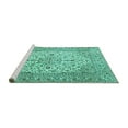 thumbnail image 2 of Ahgly Company Machine Washable Indoor Rectangle Medallion Turquoise Blue Traditional Area Rugs, 6' x 9', 2 of 4