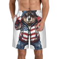 thumbnail image 1 of Fotbe Patriotic Boxing Bear Art Trajes de Baño Estampados para Hombre, Shorts de Verano de Secado Rápido, Ropa de Playa, Bañadores-X-Large, 1 of 6