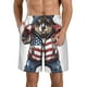 thumbnail image 1 of Balery Patriotic Boxing Bear Art Traje de Baño Estilo Hawaiano para Hombre, Shorts de Secado Rápido con Bolsillos-Medium, 1 of 6