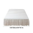 thumbnail image 2 of Qholemyo Solid Color Concise Bed Skirt - Washed Cotton Edge Design, Dirtproof Non-Slip Protective Bedspread Skirt, Queen Size Bed Skirt for Beds with Sheets & Bed Hats, 2 of 5