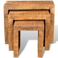 thumbnail image 3 of vidaXL Nesting Table Set 3 Pieces Solid Mango Wood, 3 of 5