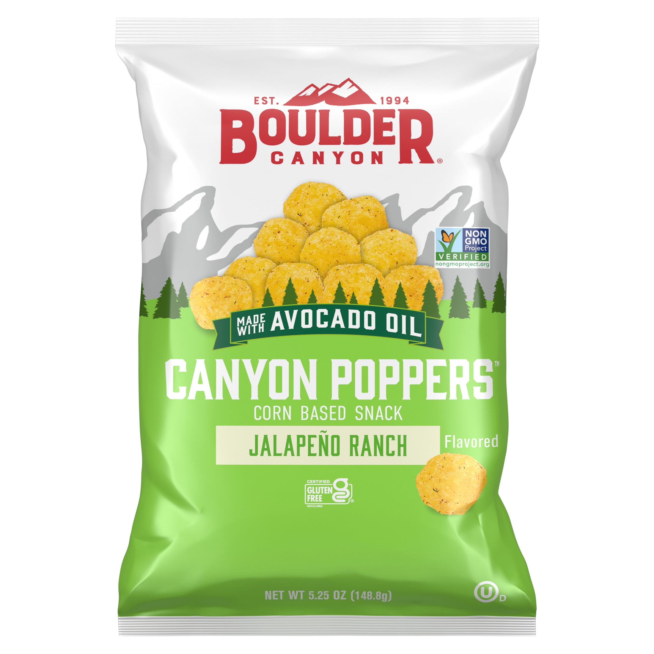 (3 pack) Boulder Canyon Jalapeno Ranch Canyon Poppers, 5.25oz Bag