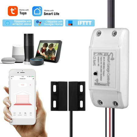 

WIFI Intelligent Garage Door Opener Controller Lift Switch Mobile Phone APP Remote Control Timer Switch Compatible with & Home IFTTT for Voice Control