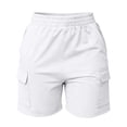 thumbnail image 5 of MYAOYI Womens Shorts Cargo Shorts with Pockets, Elastic Waist Casual Summer Shorts, 5 of 6