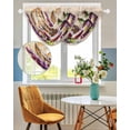 thumbnail image 3 of Waterfall Valances for Windows, Vintage Watercolor Wine Kitchen Sheer Valance Curtains, Farmhouse Cask Grapes Country Rod Pocket Elegant Swag Valances for Living Room Bedroom, 47.2"x38.5", 2 Panel, 3 of 8