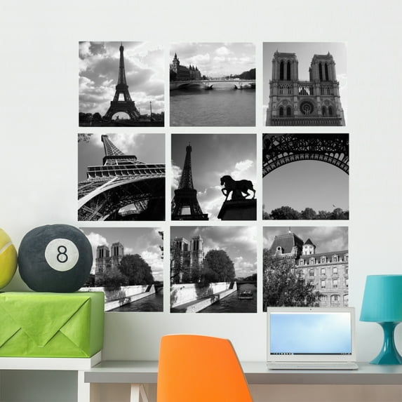 Montage Parisien Wall Mural by Wallmonkeys Peel and Stick Graphic (36 in H x 36 in W) WM108622