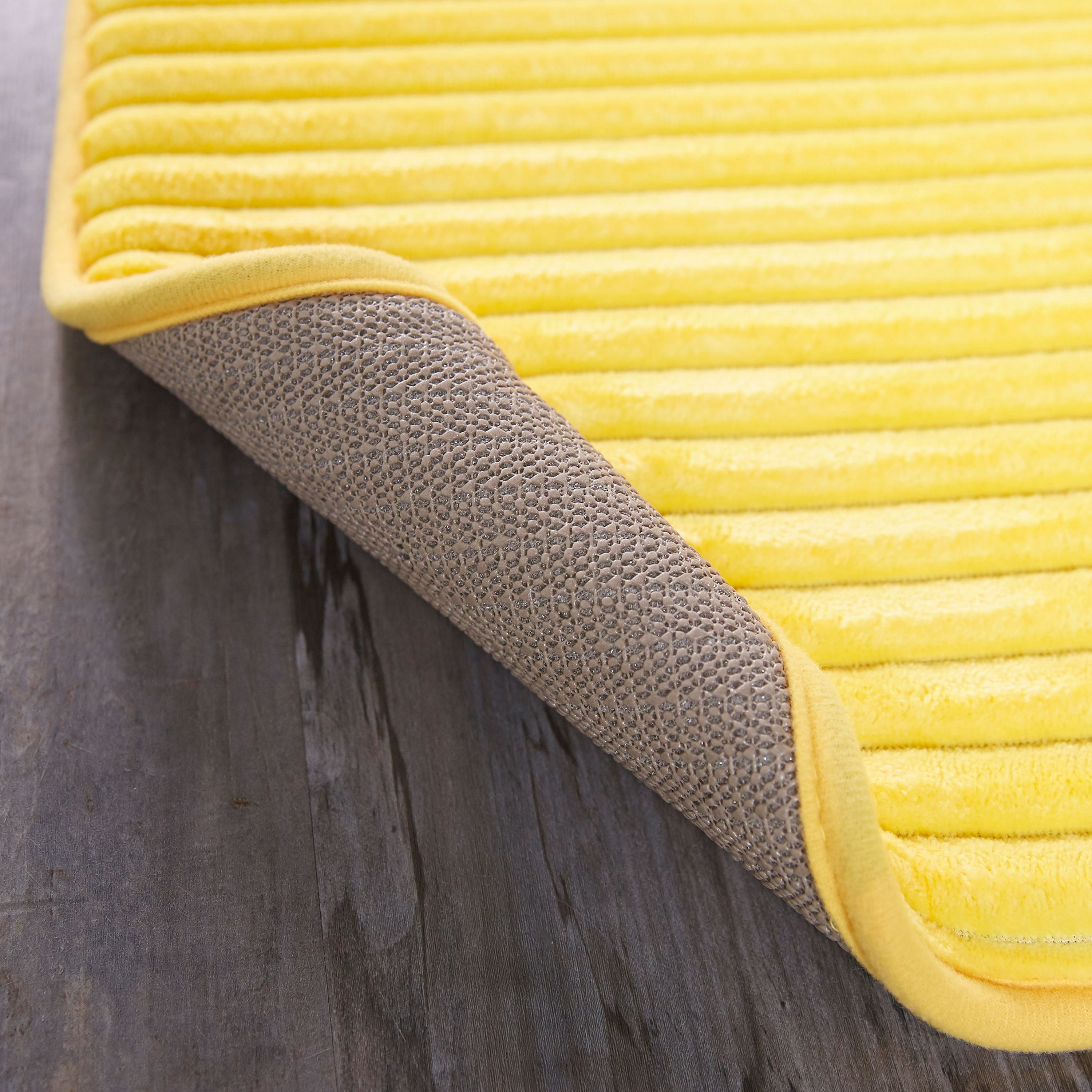 Mainstays Performance Ribbed Quick Dry Foam Bath Mat, 17" X 24", Sunray Yellow