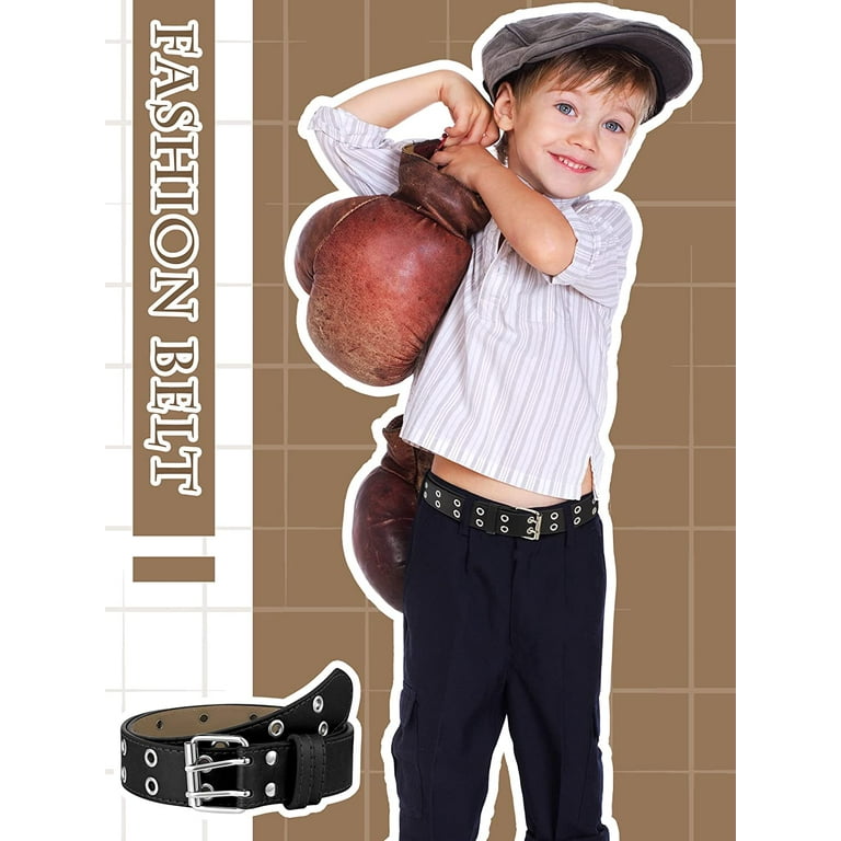 5 Pcs Girls Double Grommet Belts with Holes Kids PU Leather Waist