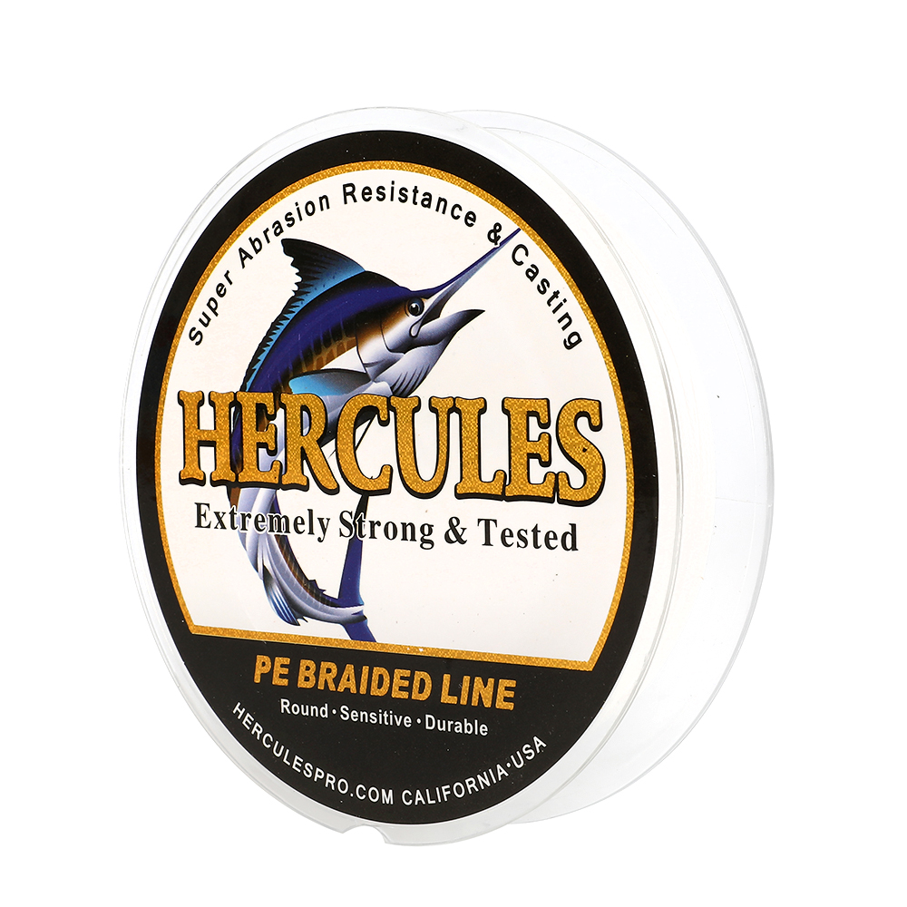 HERCULES Super Strong 300M 328 Yards Braided Fishing Line 30 LB Test for Saltwater Freshwater PE Braid Fish Lines 4 Strands - White, 30LB (13.6KG), 0.28MM