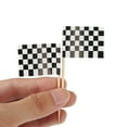 thumbnail image 3 of 100 banderas para pastel de fiesta de carreras (100 palillos de dientes blancos y negros), 3 of 5