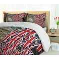 thumbnail image 5 of Ambesonne Union Jack Duvet Cover Sets, UK Flags, 2-Queen, Pale Coffee Red, 5 of 7