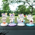 thumbnail image 3 of Fairnull Bear Model Creative Birthday Gift Resin Craft Cartoon Space Bear Figurine Car Decoration, 3 of 9