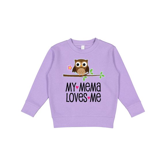 Inktastic Mema Loves Me Girl Owl Toddler Sweatshirt