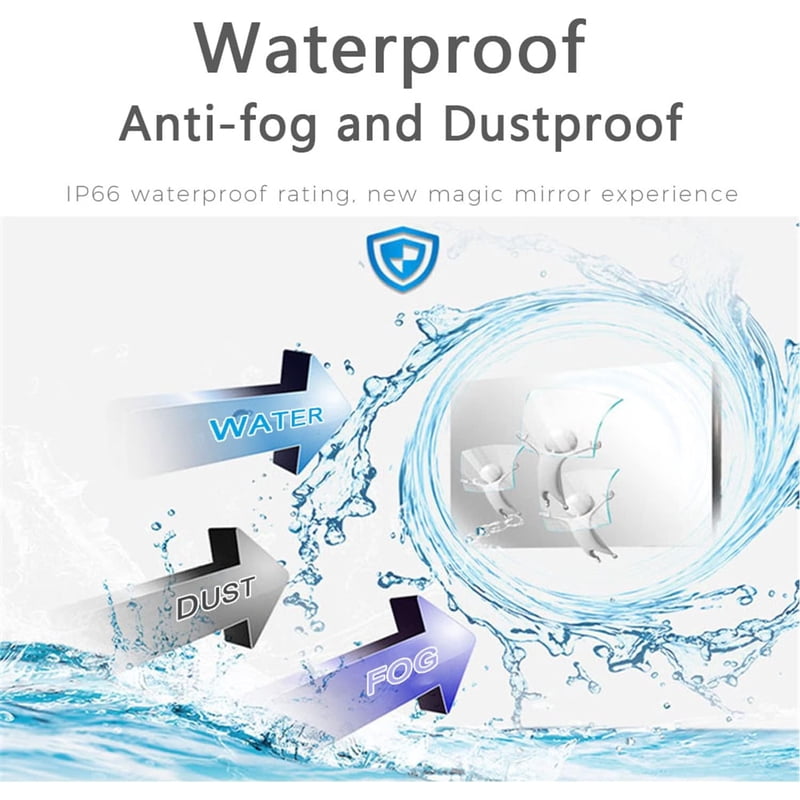 Soulaca 55 inches New Waterproof IPX6 Large Screen Mirror TV for Bathroom SPA ATSC DTV Tuner WiFi Bluetooth Indoor Advertising Monitor Hotel gallery view