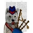 thumbnail image 2 of Fab Funky 15x18 Black Ornate Wood Framed with Double Matting Museum Art Print Titled - West Highland Terrier and Bagpipes, 2 of 4