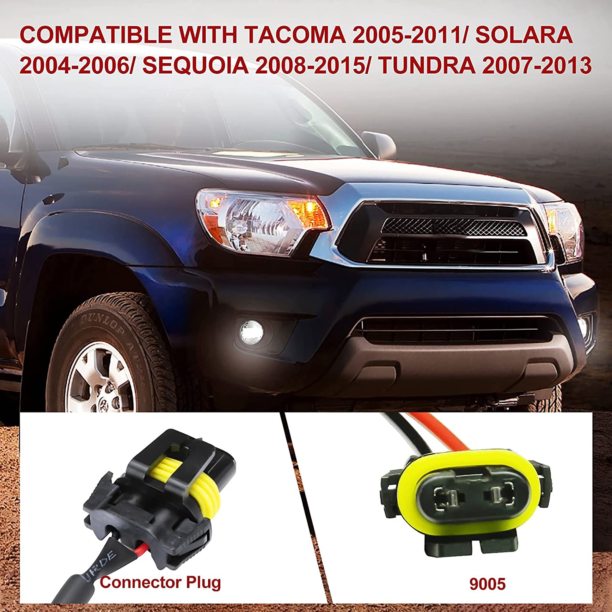 Fieryred LED Fog Light, Compatible w/ Tacoma, Tundra, & Solara