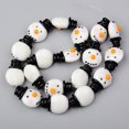 thumbnail image 2 of Handmade Lampwork Beads Strands for Christmas Snowman with Smiling Face White 26~27x20x13~14mm Hole: 1.4mm about 18pcs/strand 18.70 inch(47.5cm), 2 of 2