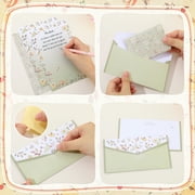 sixwipe 54 Pcs Stationery Set with Envelopes, 36 Writing Paper and 18 Envelopes, Aesthetic Floral Lined Stationery Paper with 40 Round Dot Label Seals for Writing Letters Invitations Poem