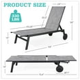thumbnail image 2 of Yoleny Chaise Longue de Patio avec Roues, Ensemble de 2 Chaises Longues d'Extérieur avec Dossier Réglable, Chaises Longues de Piscine en Textilène Imperméable pour Patio, Bord de Piscine, Terrasse, Gris, 2 of 7
