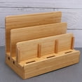 thumbnail image 4 of Multifunctional Bamboo Charging Station Docking Organizer Cellphone Holder for Smartphones Multiple Devices Tablets, 4 of 6