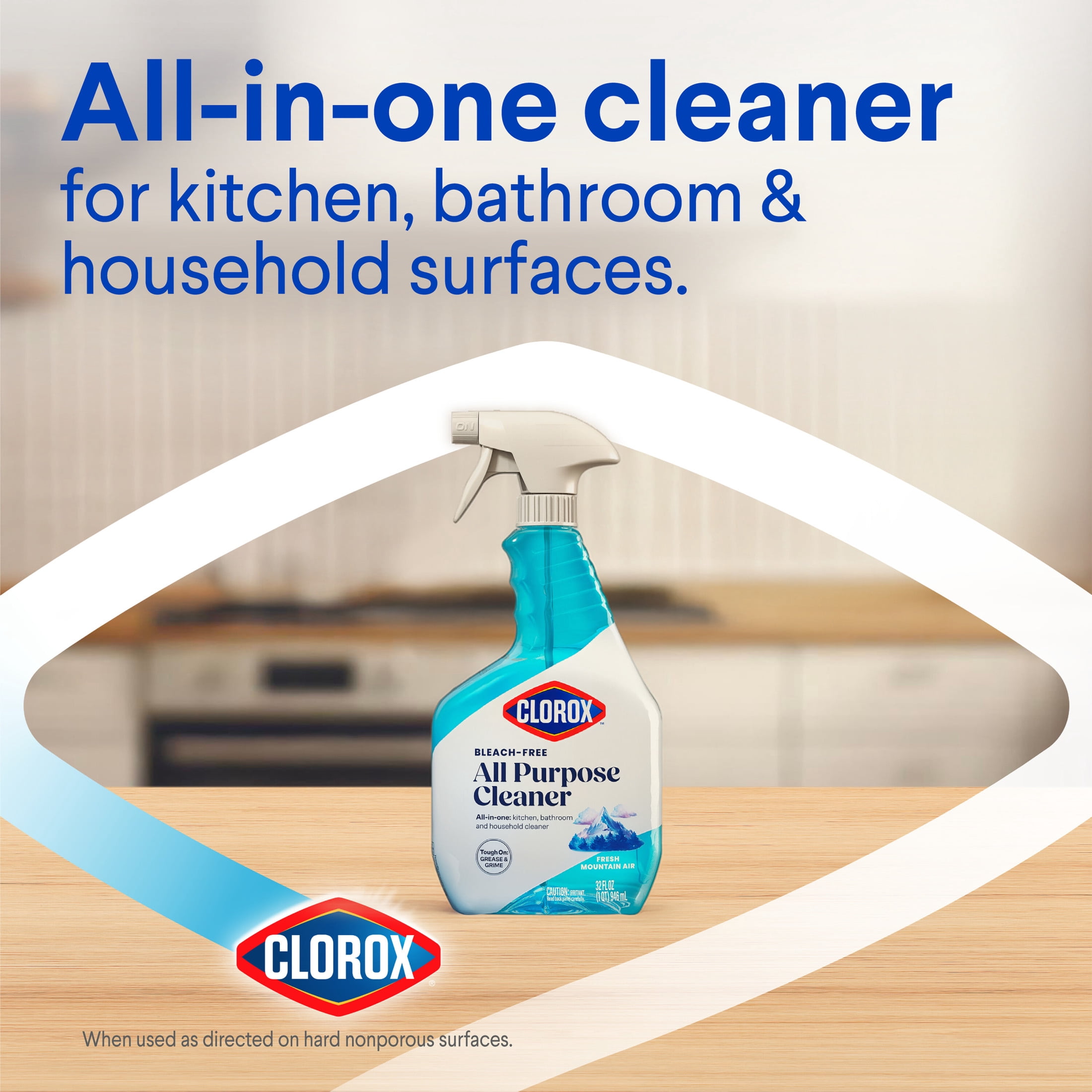Clorox All Purpose Cleaner, Bleach Free, Fresh Mountain Air, 32 fl oz